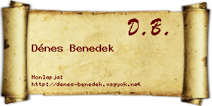 Dénes Benedek névjegykártya